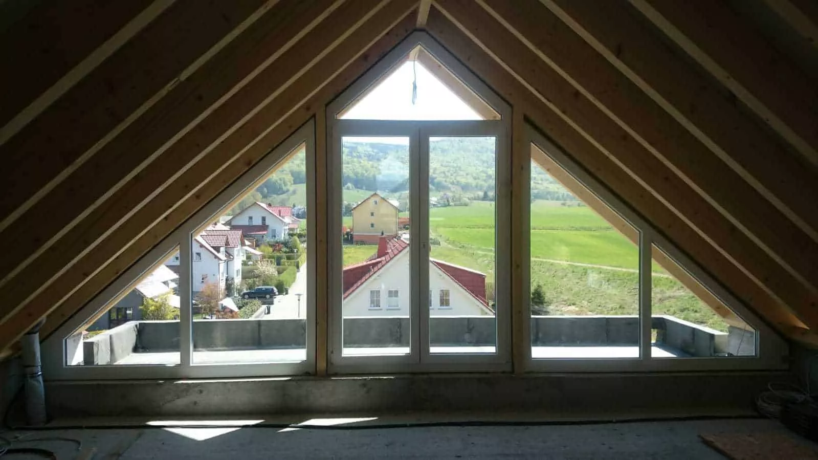 Giebelverglasung Schrägelemente